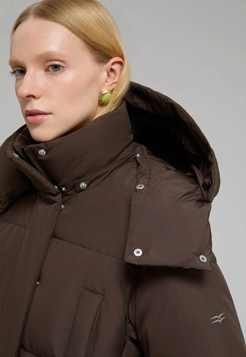 Удлиненный пуховик с натуральным пухом, Модель FWF11012, Фото №6