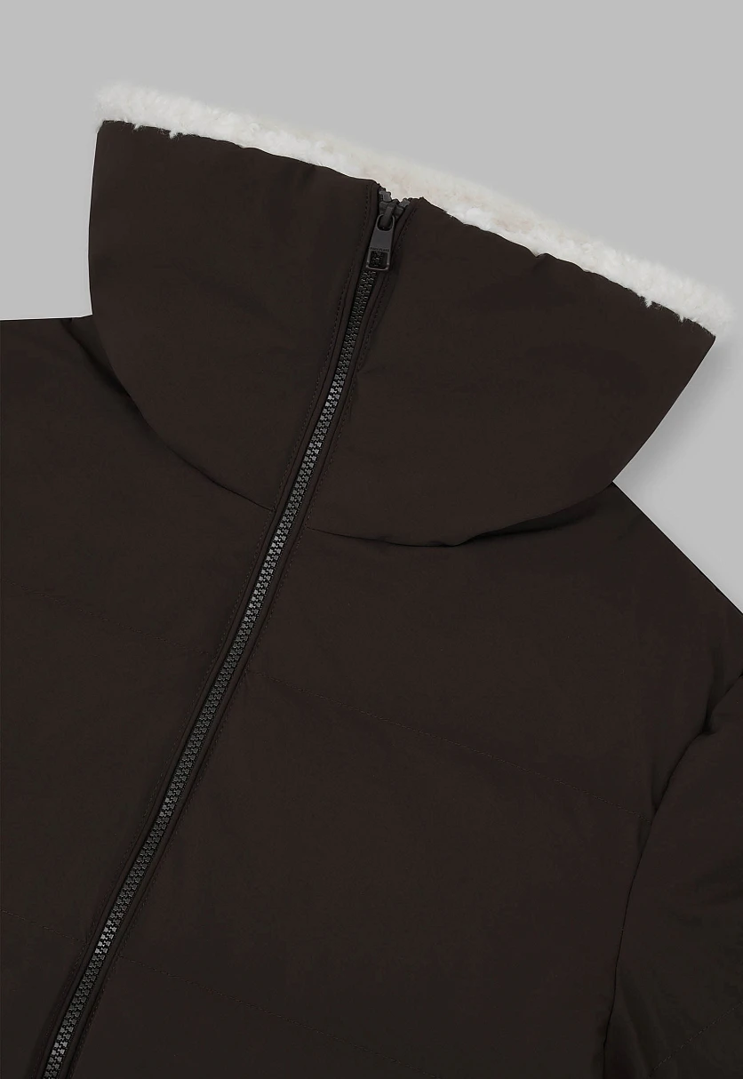 Пуховик с натуральным пухом и меховым воротником, Модель FWF11080, Фото №6