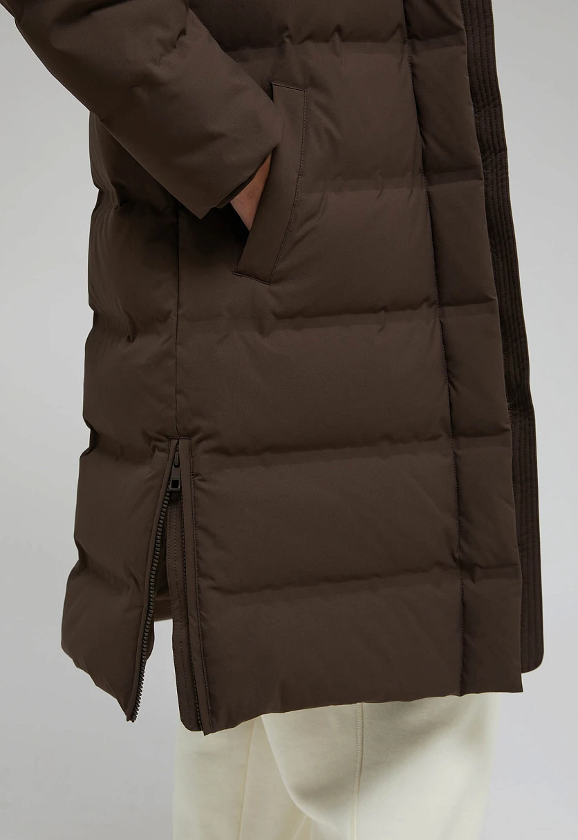 Длинный пуховик с натуральным пухом, Модель FWF11086, Фото №7