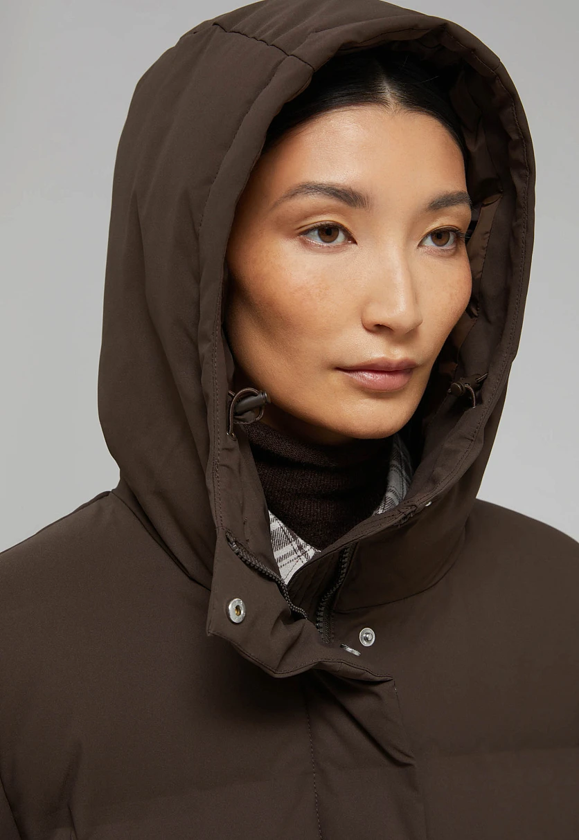 Длинный пуховик с натуральным пухом, Модель FWF11086, Фото №10