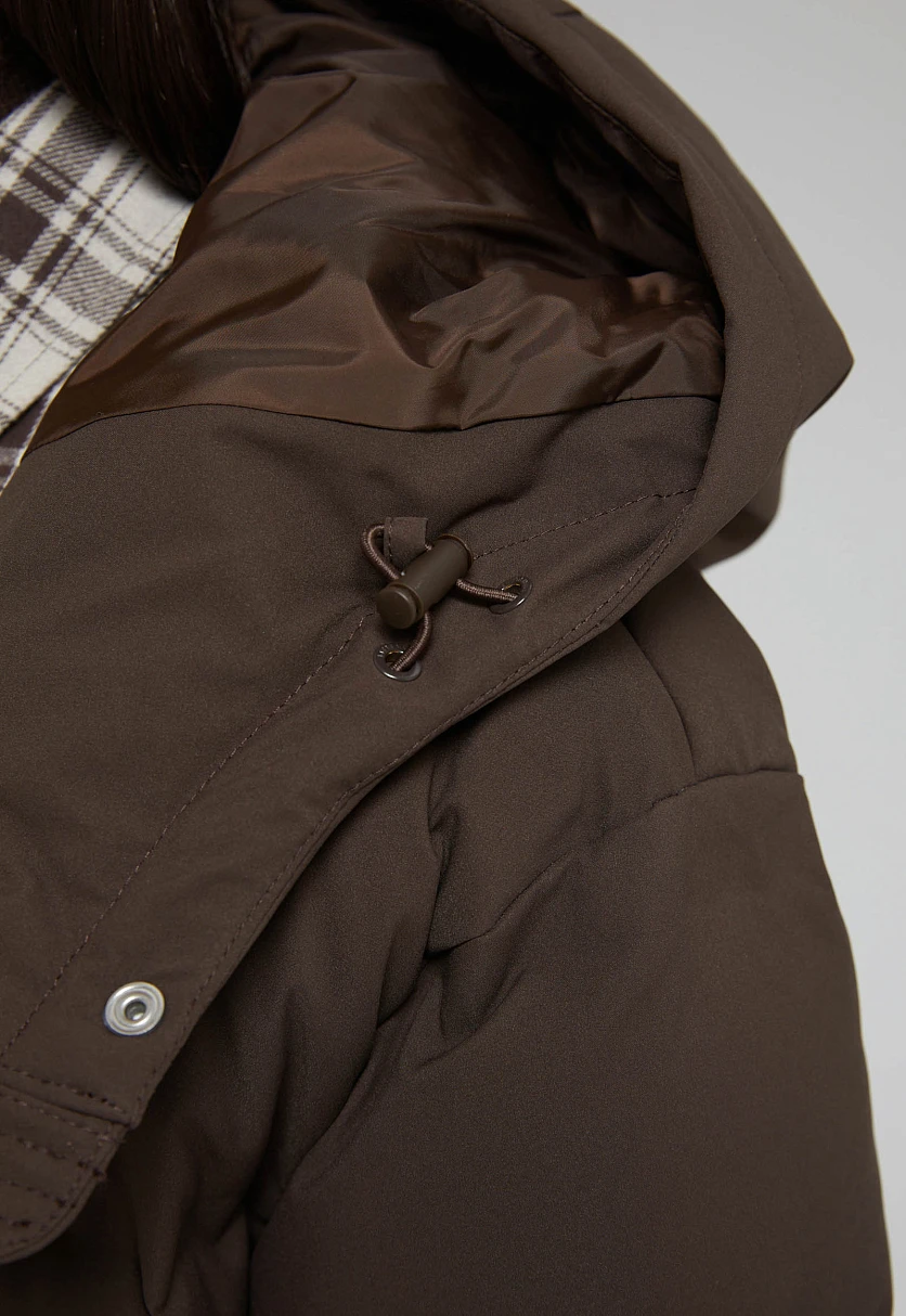 Длинный пуховик с натуральным пухом, Модель FWF11086, Фото №11