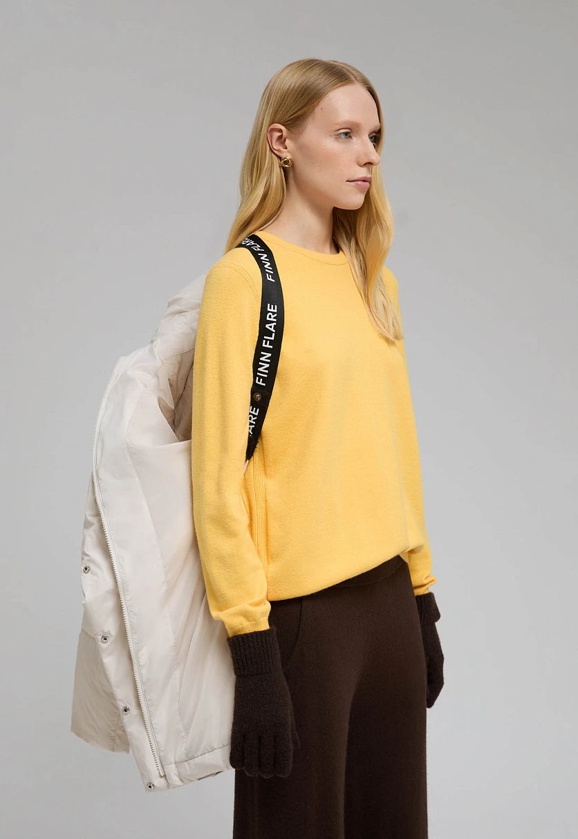 Удлиненный пуховик с натуральным пухом, Модель FWF11012, Фото №9