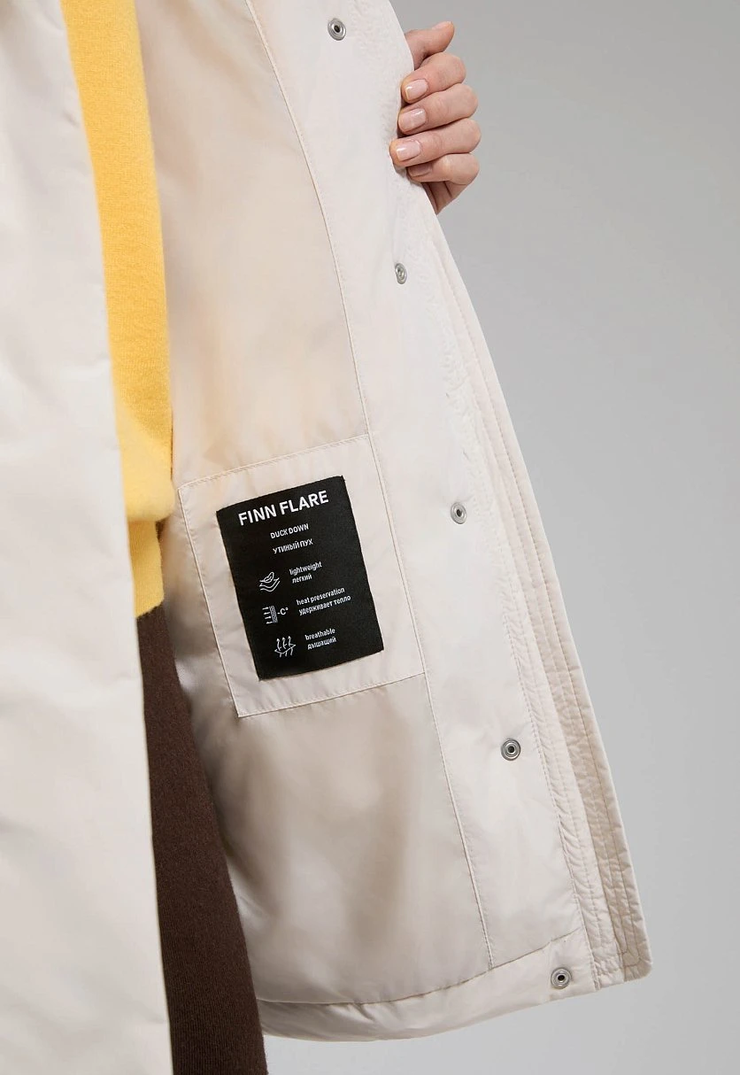 Удлиненный пуховик с натуральным пухом, Модель FWF11012, Фото №7