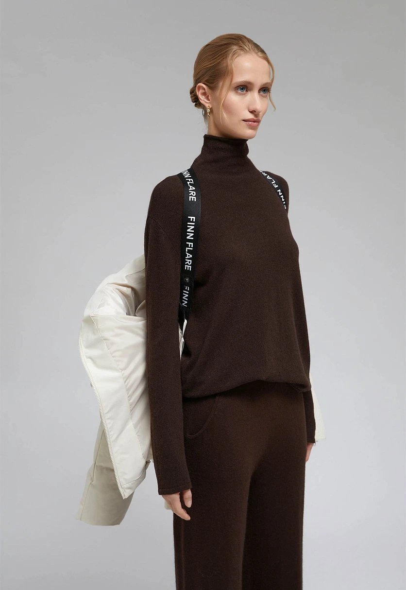 Пуховик с натуральным пухом и меховым воротником, Модель FWF11080, Фото №12