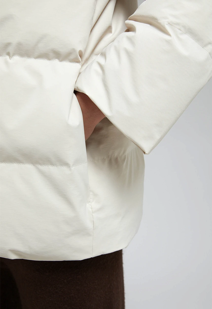 Пуховик с натуральным пухом и меховым воротником, Модель FWF11080, Фото №5