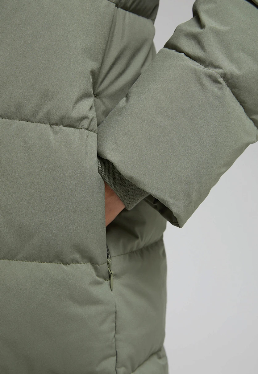 Длинный пуховик с натуральным пухом, Модель FWF11088, Фото №7