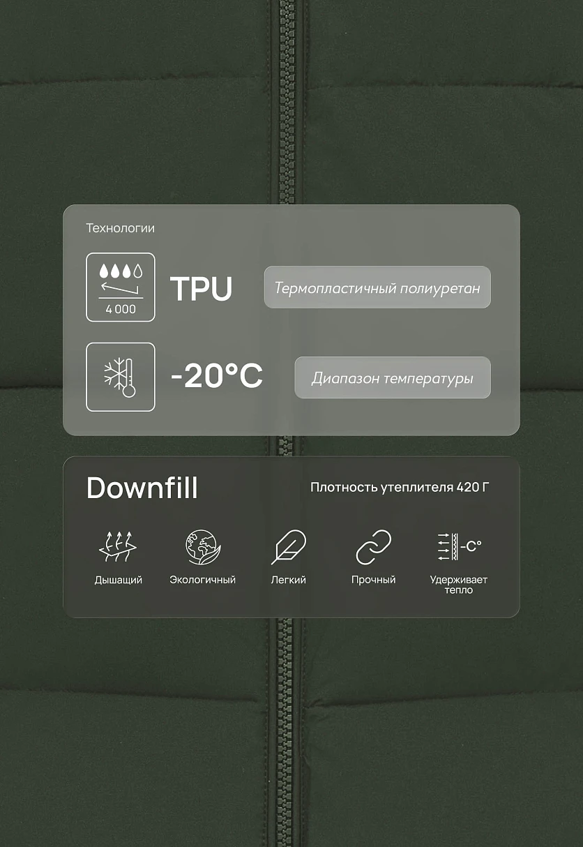 Утепленное полупальто с капюшоном, Модель FWF11091, Фото №5