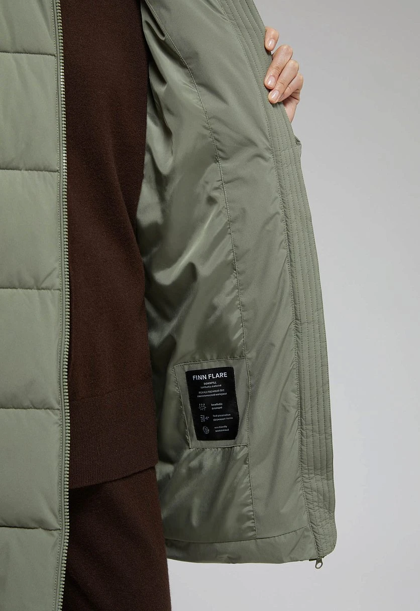 Утепленное полупальто с капюшоном, Модель FWF11091, Фото №6