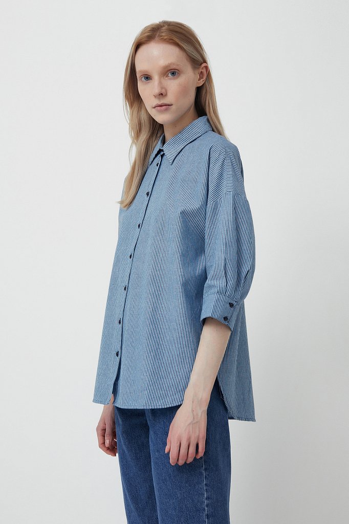Рубашка женская из 100% хлопка, Модель S21-11003, Фото №1