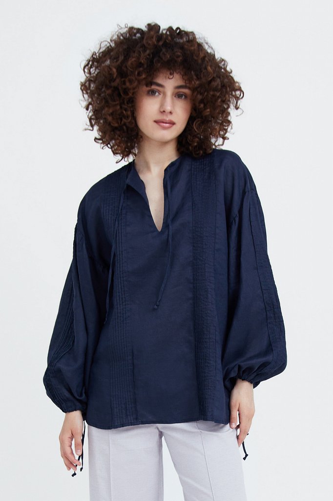 Объемная блузка из рами, Модель S21-110114, Фото №2