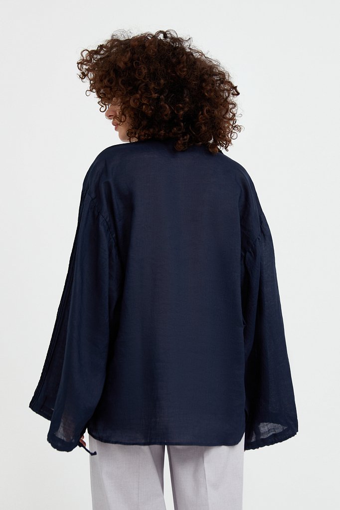 Объемная блузка из рами, Модель S21-110114, Фото №4
