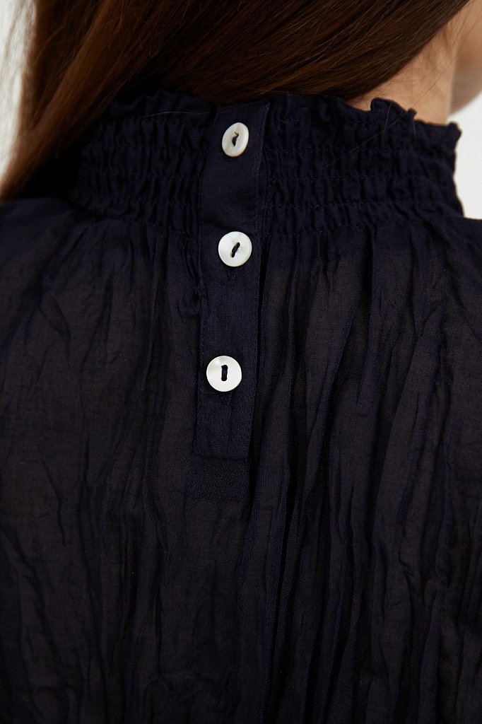 Блуза из жатого хлопка, Модель S21-11099, Фото №5