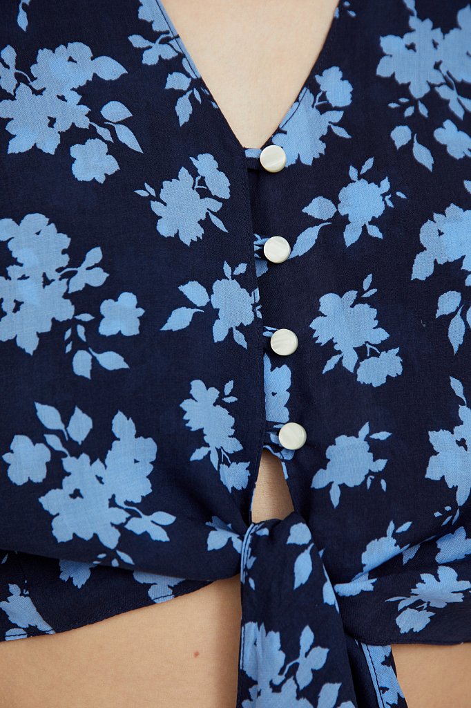 Короткая блуза с цветочным принтом, Модель S21-12020, Фото №5