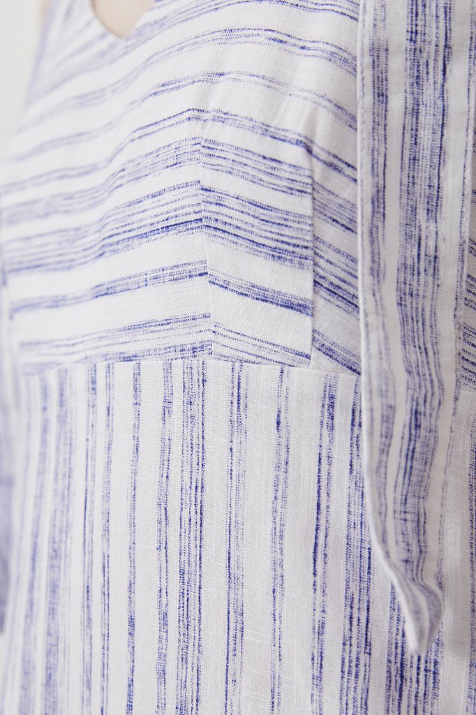 Полосатое платье из льна и хлопка, Модель S21-14034, Фото №5