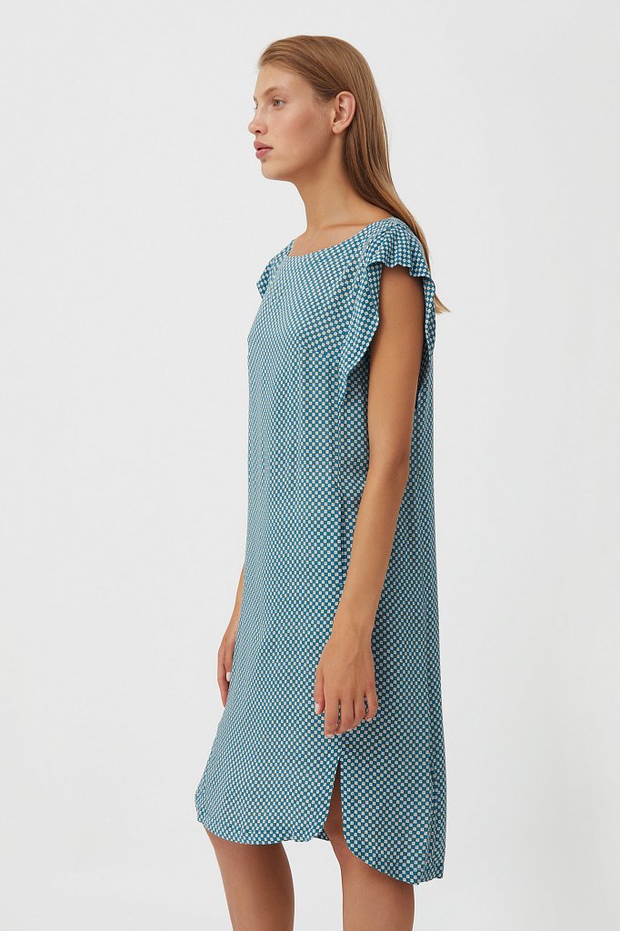 Платье из вискозы с геометричным принтом, Модель S21-14080, Фото №3