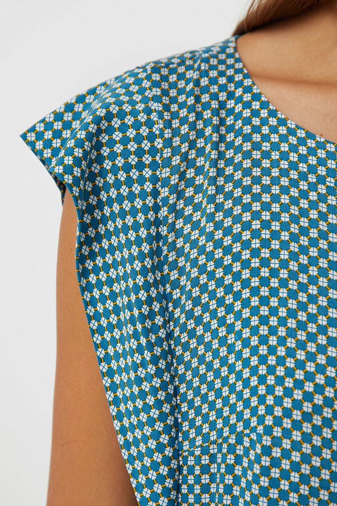 Платье из вискозы с геометричным принтом, Модель S21-14080, Фото №5