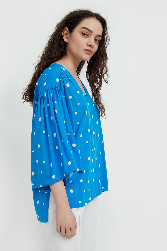 Свободная блуза в горох, Модель S21-11047, Фото №4