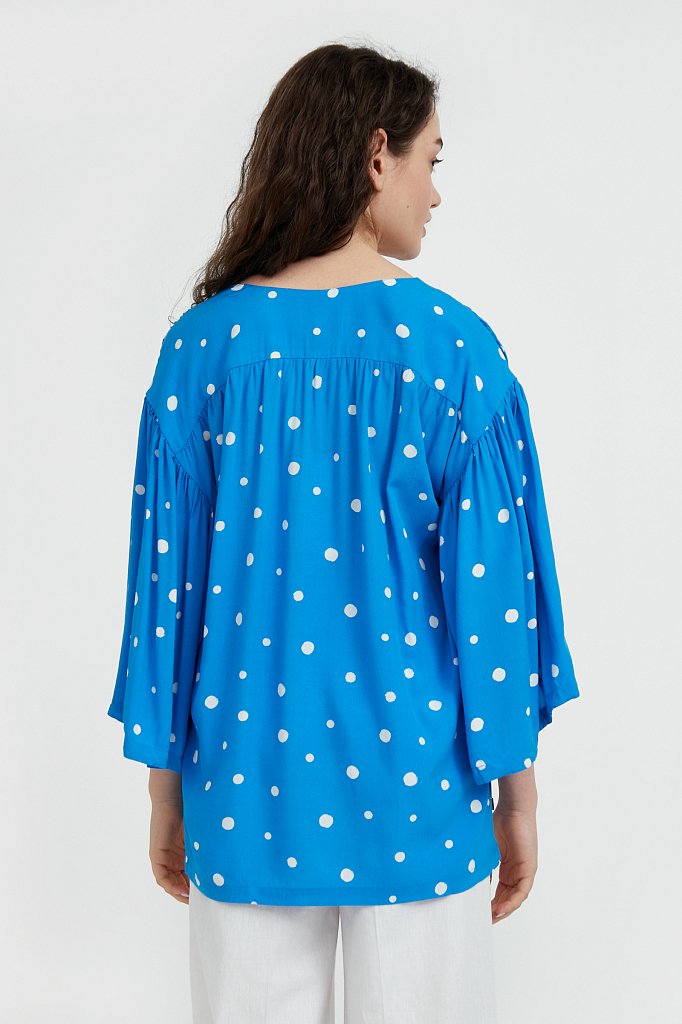 Свободная блуза в горох, Модель S21-11047, Фото №5