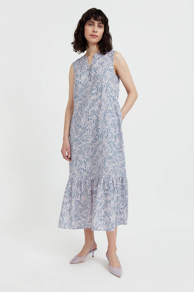 Платье-макси с растительным узором, Модель S21-14082, Фото №1