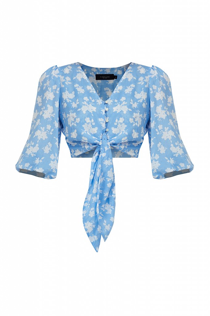Короткая блуза с цветочным принтом, Модель S21-12020, Фото №7