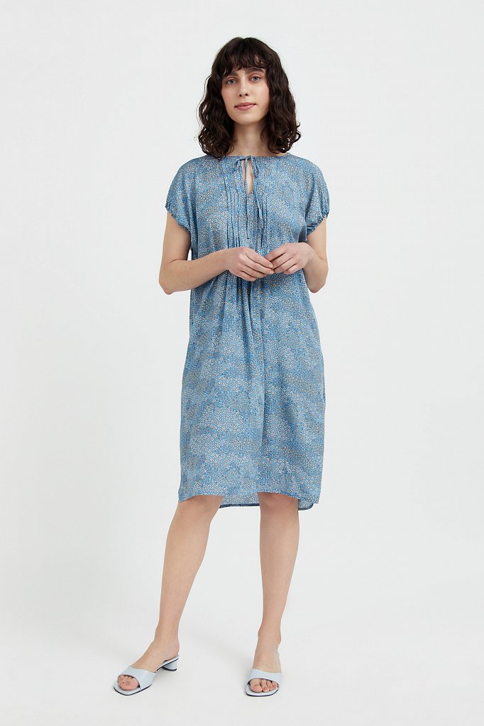 Свободное платье с цветочным принтом, Модель S21-12093, Фото №2