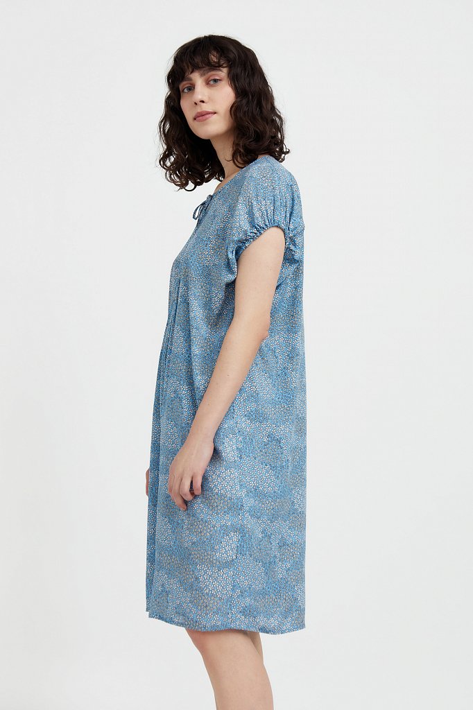 Свободное платье с цветочным принтом, Модель S21-12093, Фото №3