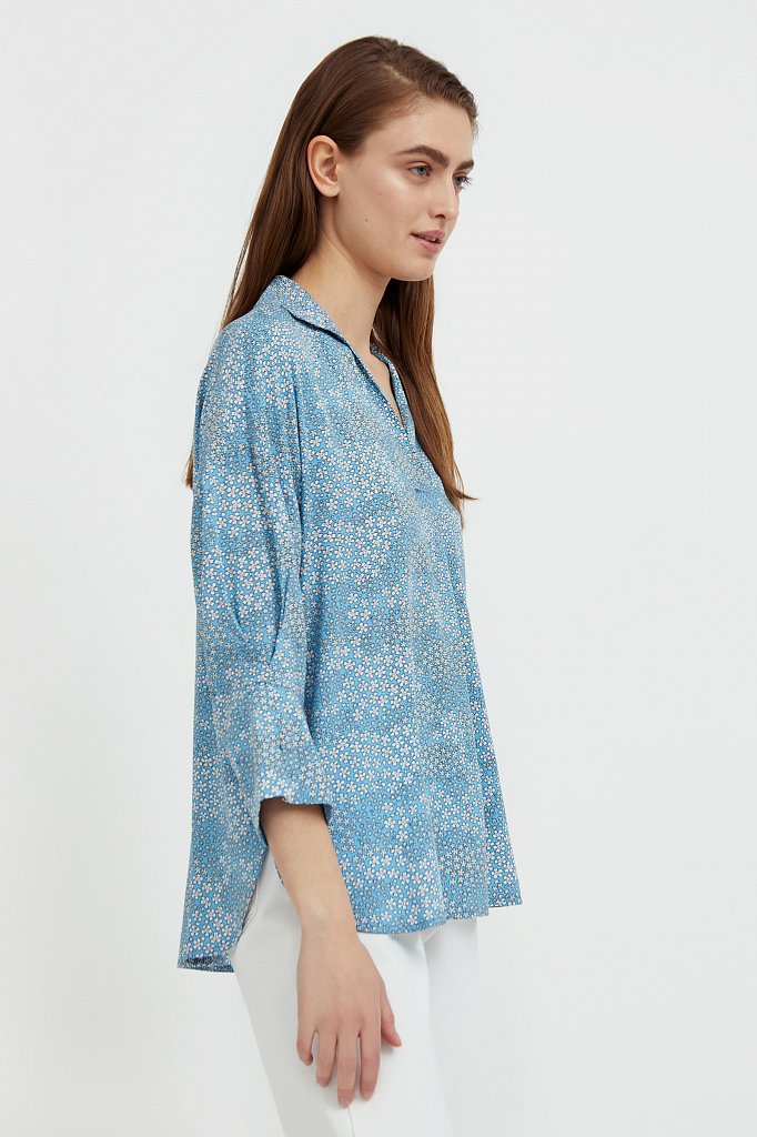 Блуза с цветочным узором, Модель S21-12098, Фото №3