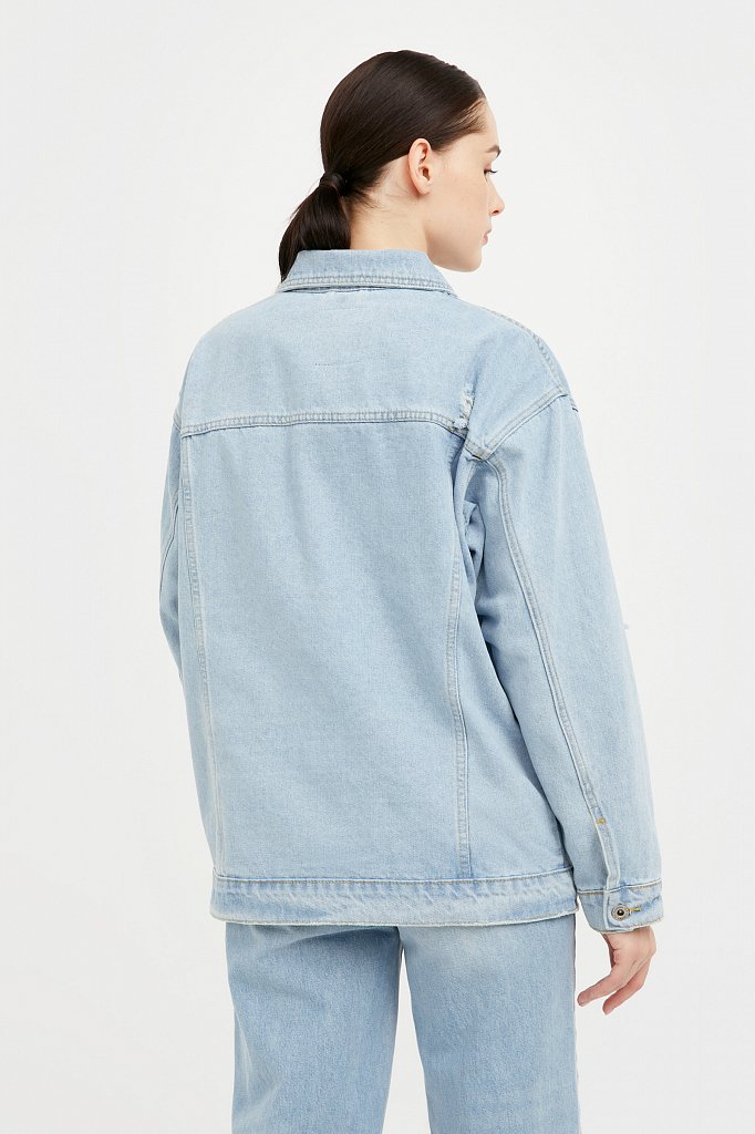 Голубая джинсовая куртка, Модель S21-15015, Фото №4