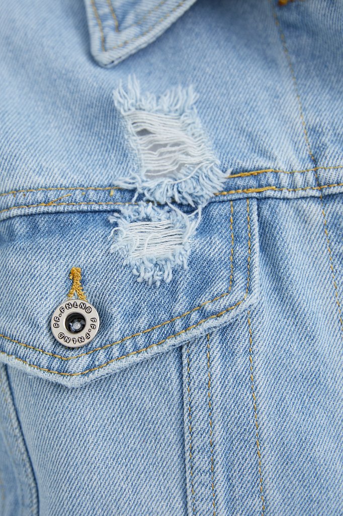 Голубая джинсовая куртка, Модель S21-15015, Фото №5