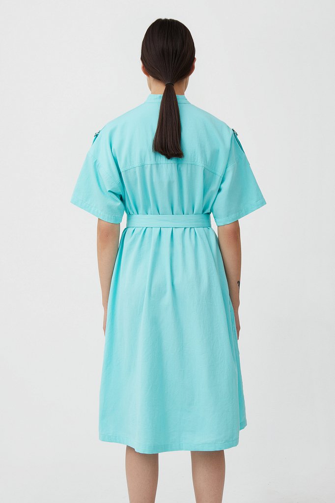 Платье-рубашка из хлопка, Модель S21-32043, Фото №4