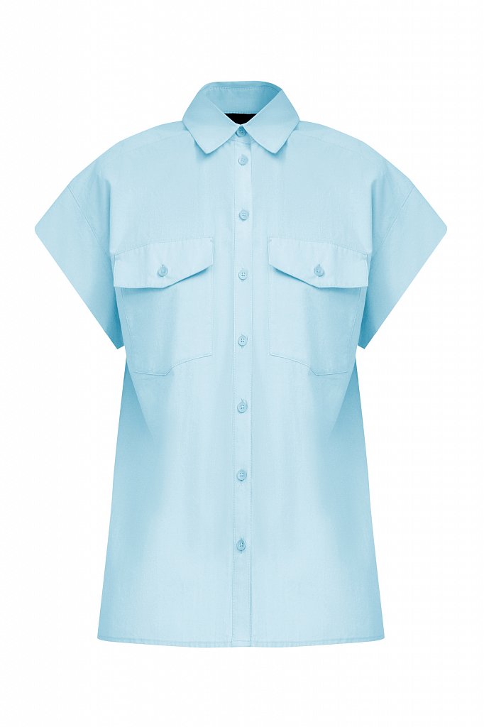 Хлопковая рубашка с короткими рукавами, Модель S21-11082, Фото №7