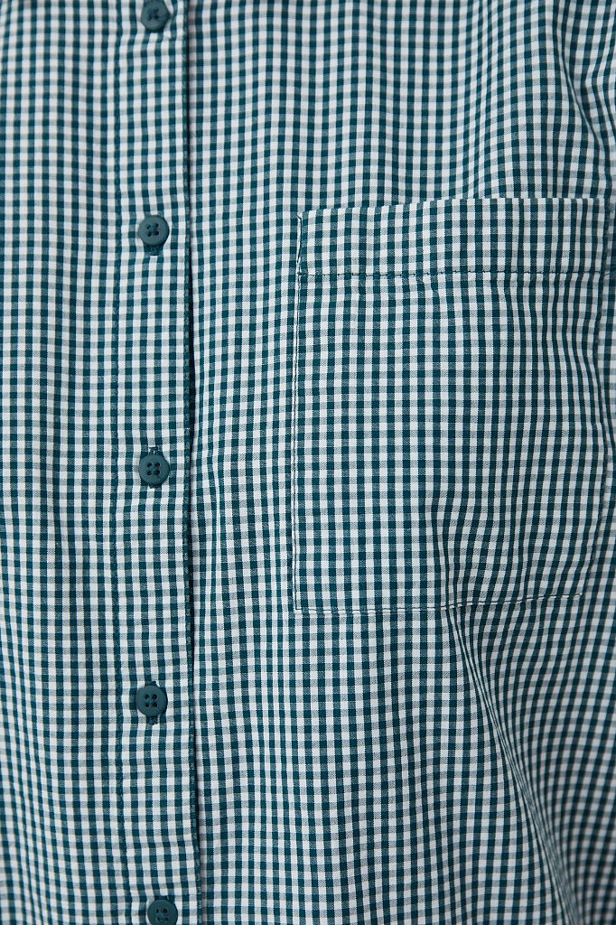 Хлопковая блузка с подплечниками, Модель S21-14055, Фото №5