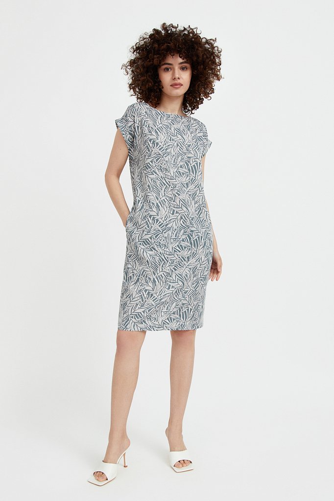 Прямое платье с растительным узором, Модель S21-14086, Фото №3