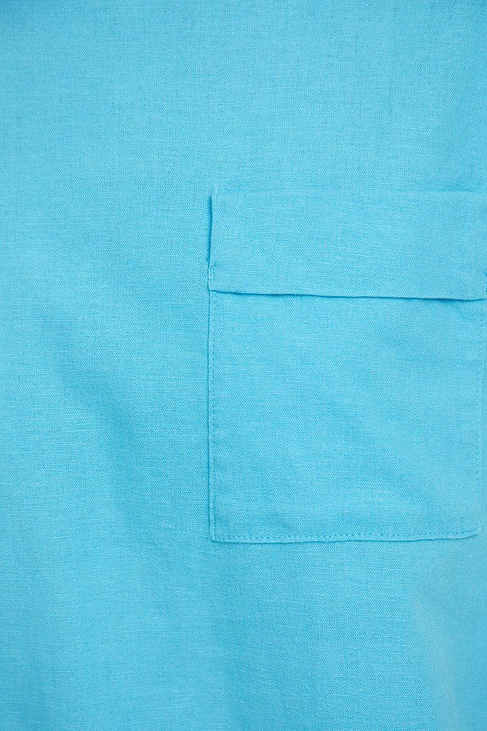 Льняная блузка асимметричного кроя, Модель S21-12026, Фото №5