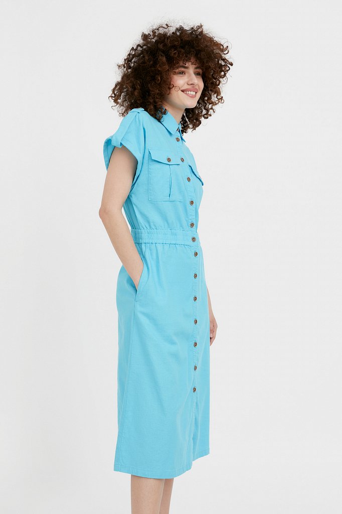 Платье-рубашка с короткими рукавами, Модель S21-12028, Фото №3