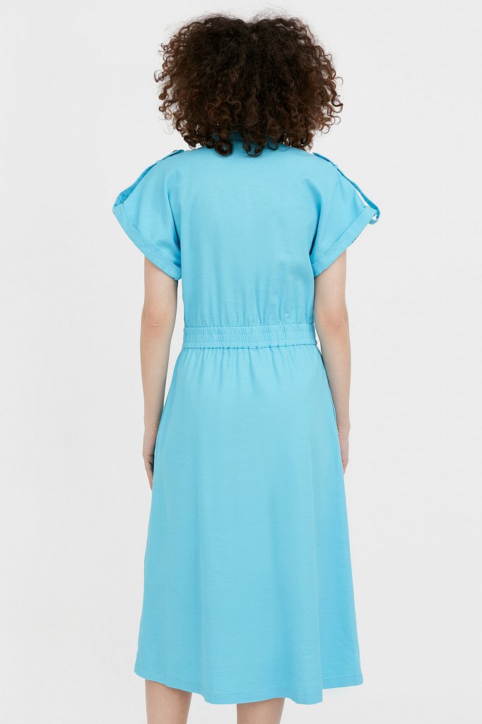 Платье-рубашка с короткими рукавами, Модель S21-12028, Фото №4
