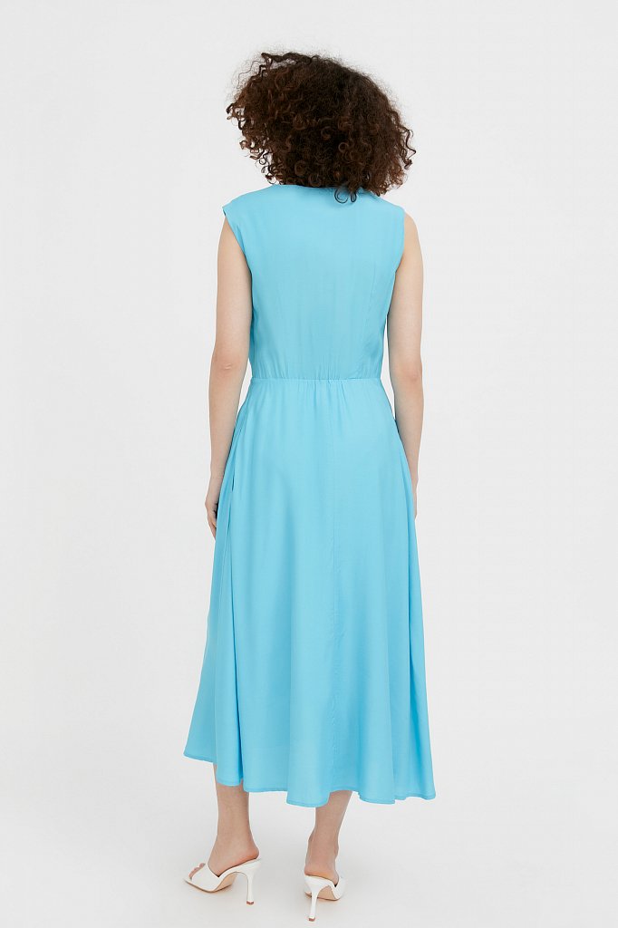 Платье-миди с V-образным вырезом, Модель S21-32009, Фото №4