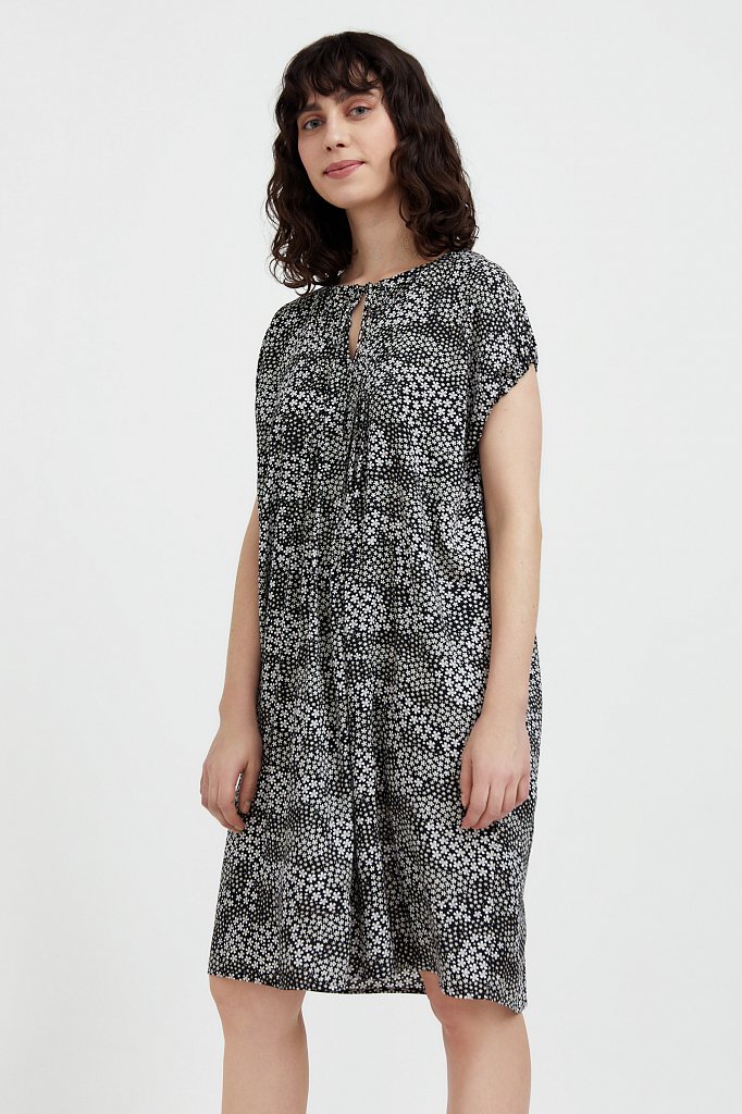 Свободное платье с цветочным принтом, Модель S21-12093, Фото №3