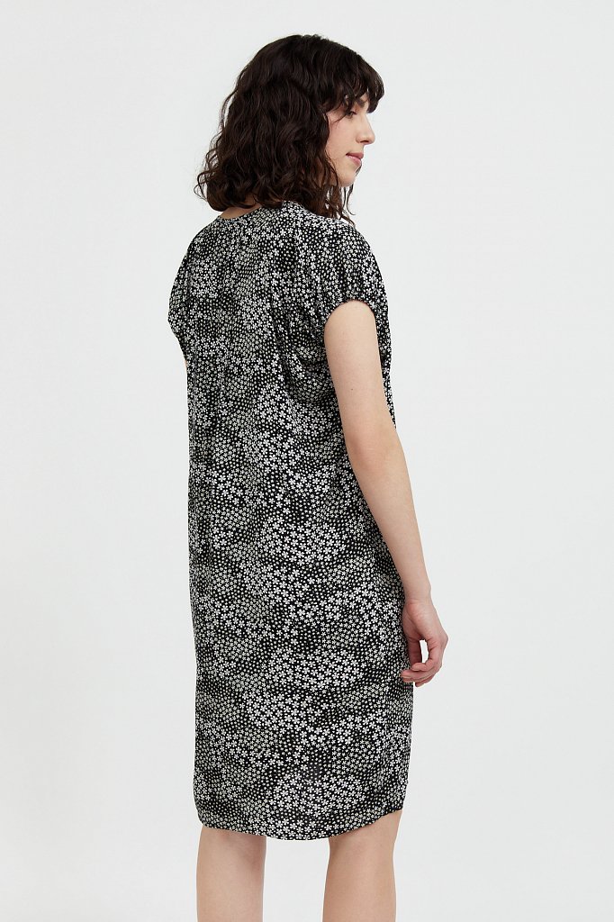Свободное платье с цветочным принтом, Модель S21-12093, Фото №4