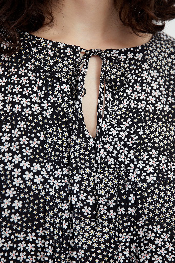 Свободное платье с цветочным принтом, Модель S21-12093, Фото №5