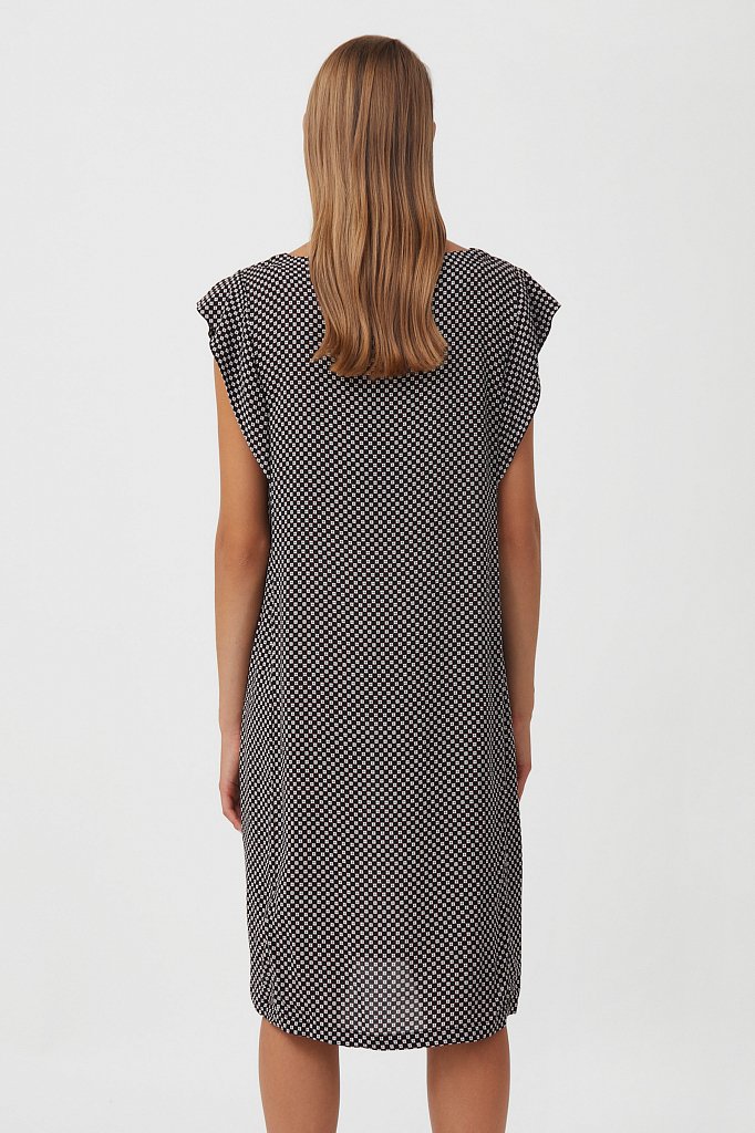 Платье из вискозы с геометричным принтом, Модель S21-14080, Фото №4