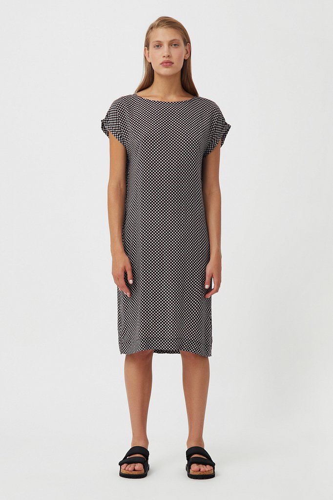 Прямое платье с геометричным принтом, Модель S21-14087, Фото №2