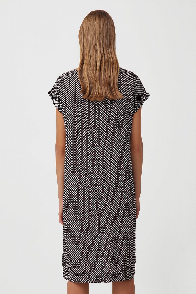 Прямое платье с геометричным принтом, Модель S21-14087, Фото №4