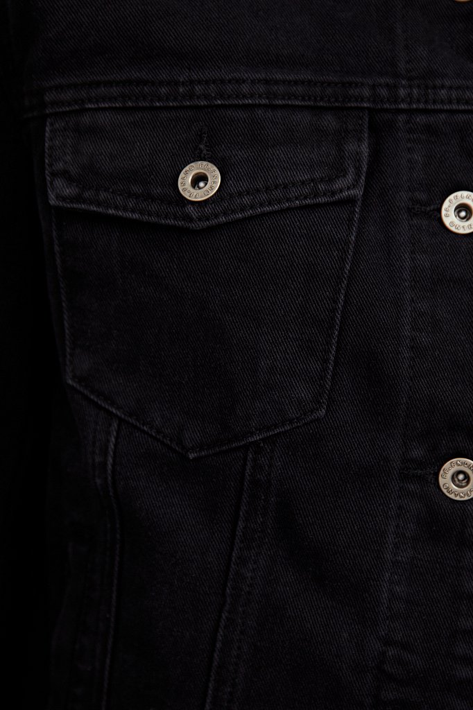 Джинсовая куртка с воротником-стойкой, Модель S21-15014, Фото №5