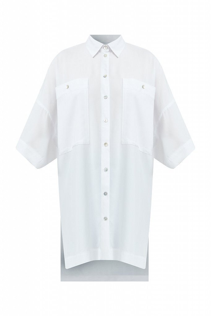 Однотонная рубашка оверсайз, Модель S21-11076, Фото №6