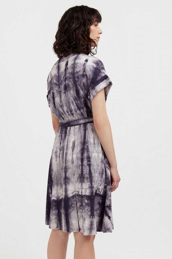 Платье из смесовой ткани с принтом тай-дай, Модель S21-11023, Фото №4