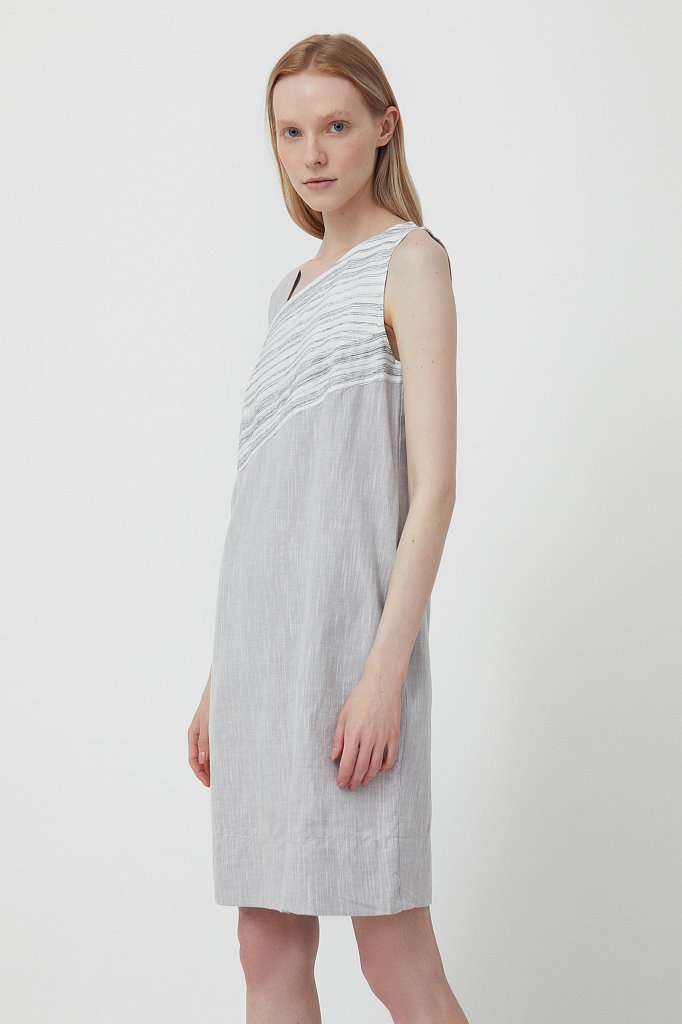 Платье из льна и хлопка, Модель S21-14036, Фото №3