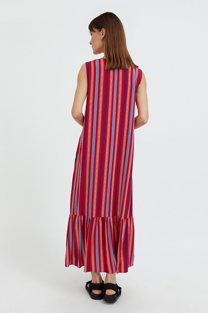 Полосатое платье с воланами, Модель S21-14079, Фото №4