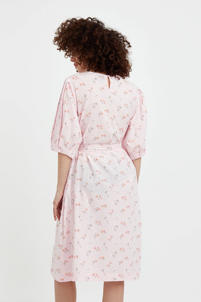 Хлопковое платье с цветочным принтом, Модель S21-11030, Фото №4