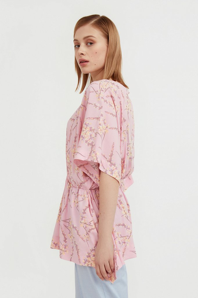 Блуза с цветочным принтом, Модель S21-11067, Фото №4